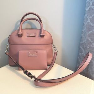 Kate Spade mauve/pink crossbody purse and matching wallet